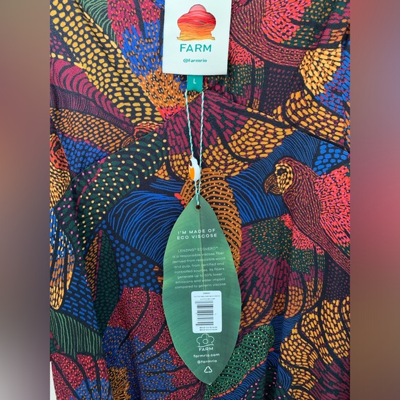 Farm Rio Dotted Macaws Maxi dress NWT - Picture 8 of 8